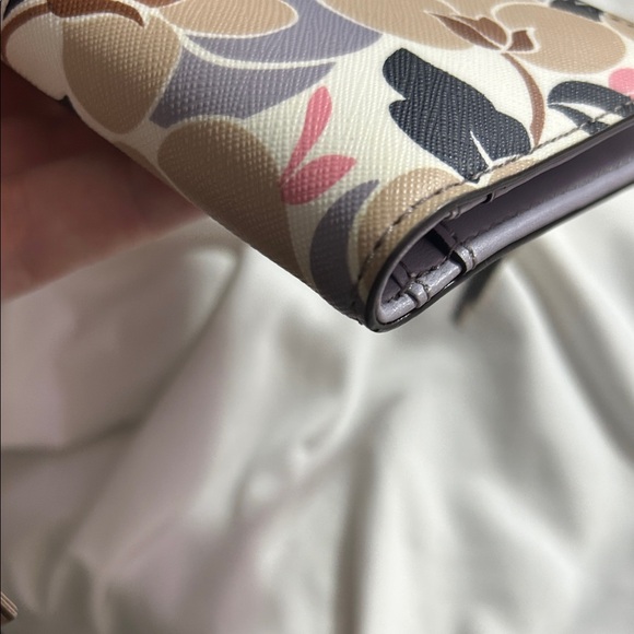 kate spade Floral Print Long Wallet in Beige, Black, Light Purple - Picture 5 of 8